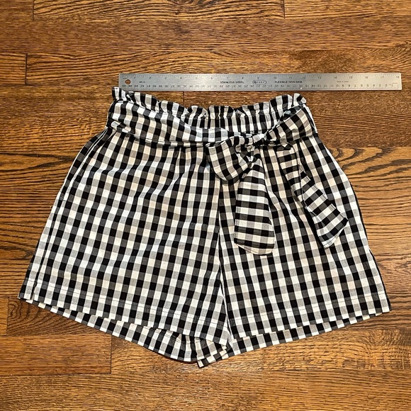 Joie High Waist Gingham Shorts - Black and White - Picture 4 of 9